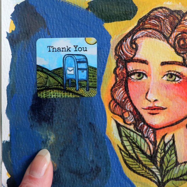 Sticker Carré Boîte postale Service postal (Créateur téléchargé)