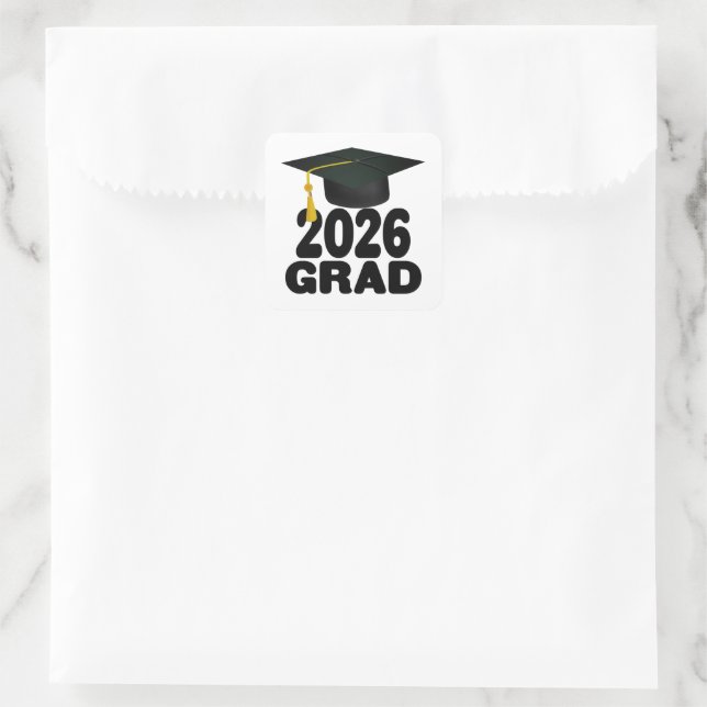 Sticker Carré Bold Class of 2026 Graduation (Sac)