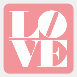 Sticker Carré Bold Love White Rose Valentine's