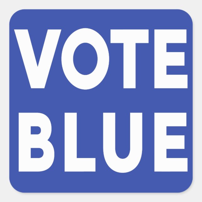 Sticker Carré Bold Vote Bleu texte blanc sur bleu politique (Devant)