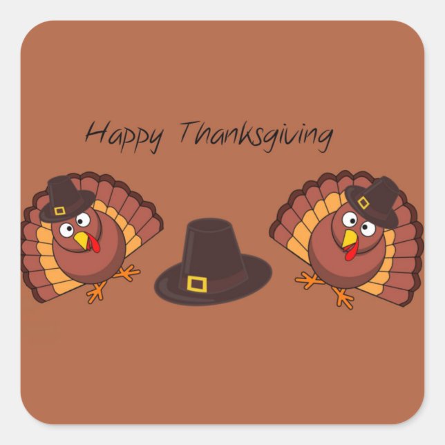 Sticker Carré Bon thanksgiving (Devant)
