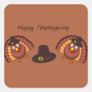 Sticker Carré Bon thanksgiving