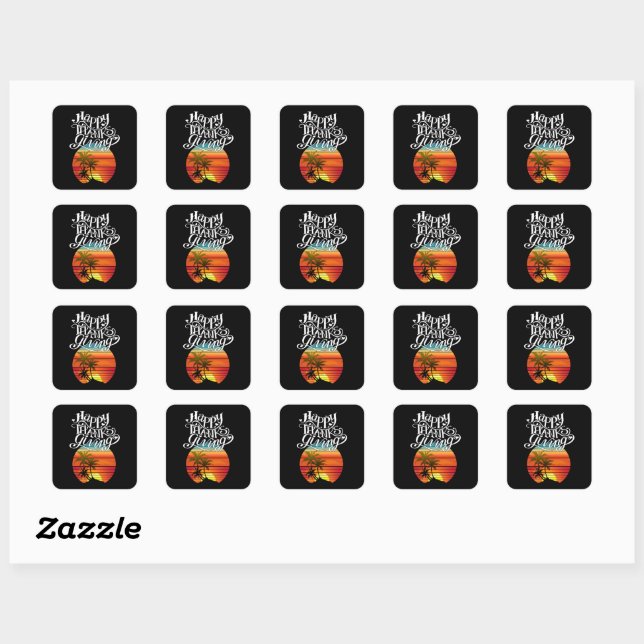 Sticker Carré bon thanksgiving (Feuille)