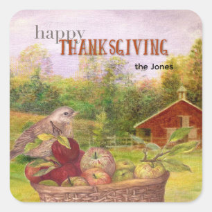 Sticker Carré Bon thanksgiving Apple Harvest