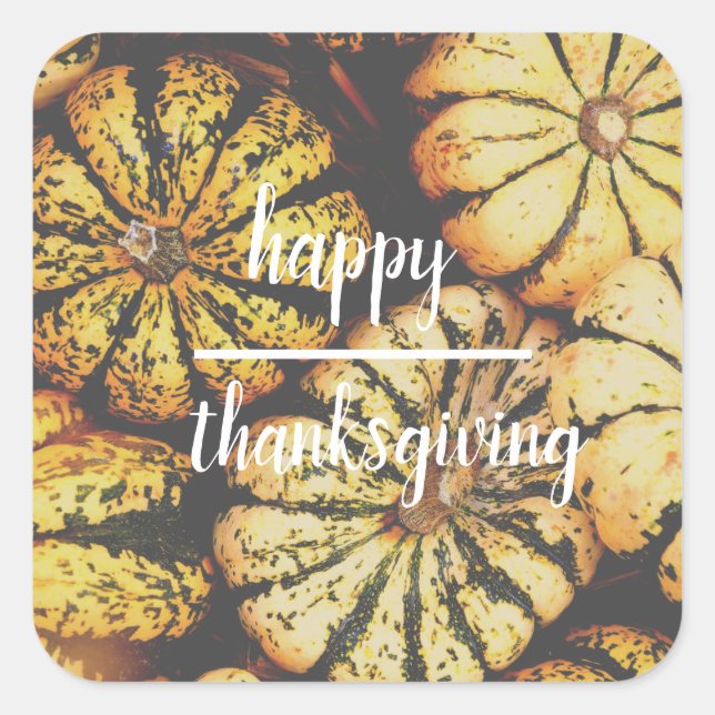 Sticker Carré Bon thanksgiving citrouille (Devant)