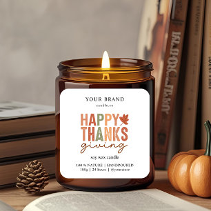 Sticker Carré Bon thanksgiving   Marque de bougies