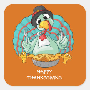 Sticker Carré Bon thanksgiving Turquie