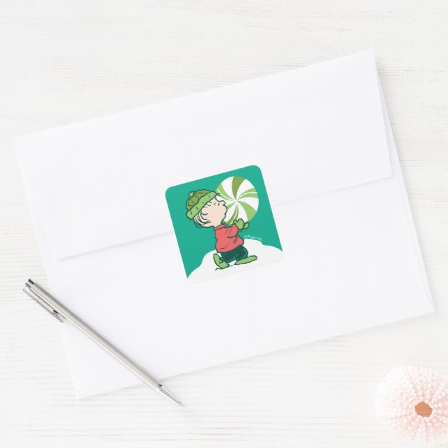 Sticker Carré Bonbon de menthe de Linus (Enveloppe)