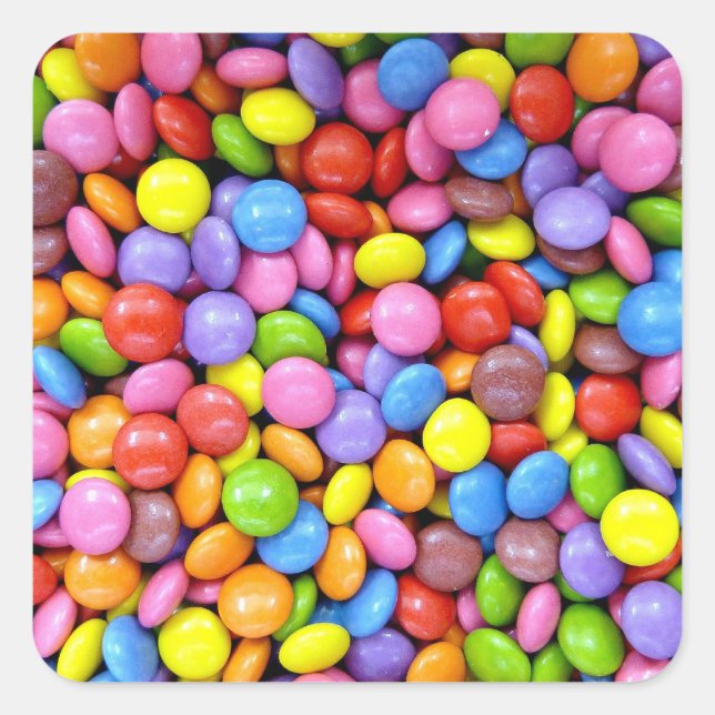 Sticker Carré Bonbons colorés (Devant)