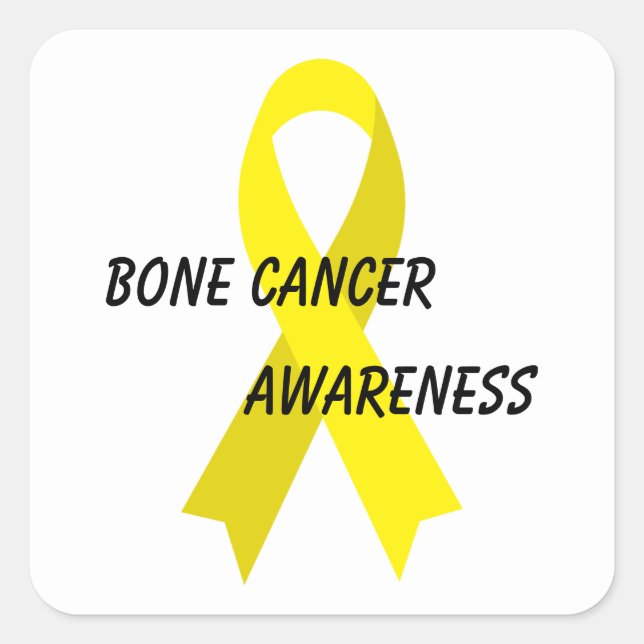 Sticker Carré Bone Cancer Yellow Awareness Ribbon par Janz (Devant)