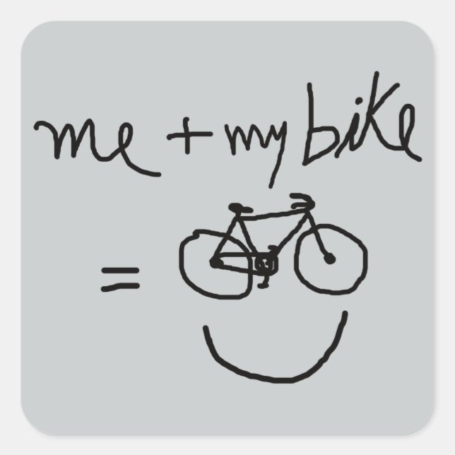 Sticker Carré bonheur à vélo (Devant)