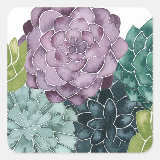 Sticker Carré Bonheur plante | Grow Harvest Love (Devant)