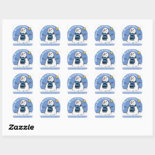 Sticker Carré Bonhomme de neige avec message !