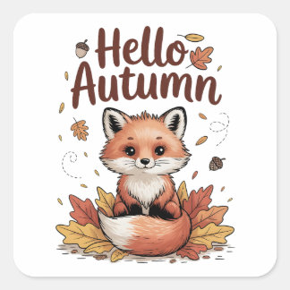 Sticker Carré Bonjour Automne