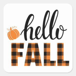 Sticker Carré Bonjour automne