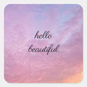 Sticker Carré Bonjour belle