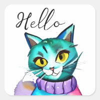 Bonjour | Cute chat bleu Kitty