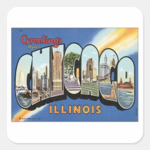 Sticker Carré Bonjour De Chicago Illinois