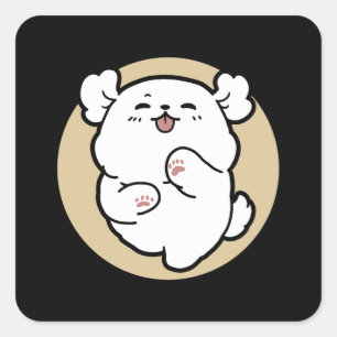 Sticker Carré Bonjour du côté écorché