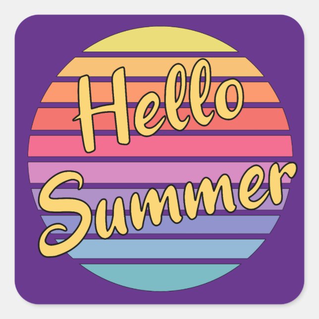 Sticker Carré Bonjour été (Devant)