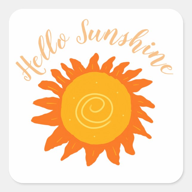 Sticker Carré Bonjour Sunshine (Devant)