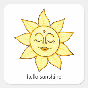 Sticker Carré Bonjour Sunshine