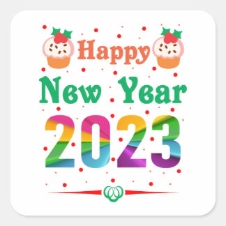 Sticker Carré Bonne année