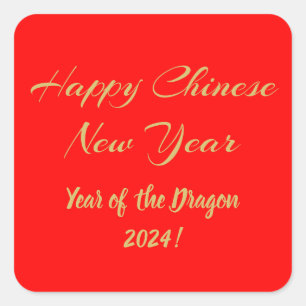 Sticker Carré Bonne année chinoise