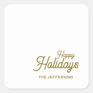Sticker Carré Bonne Année Joyeux Noël Famille Saisonnière