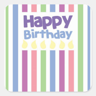 Sticker Carré Bonne carte de bande d'anniversaire
