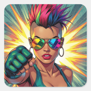 Sticker Carré Bonne fierté ! Lgbtqia+ Mois