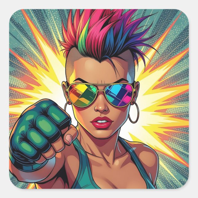 Sticker Carré Bonne fierté ! Lgbtqia+ Mois (Devant)