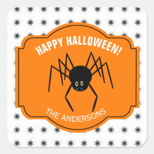 Sticker Carré Bonne Halloween Spider ID215