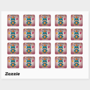 Sticker Carré Bonne invitation d'anniversaire