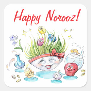 Sticker Carré Bonne Norooz Haft Sin drôle table
