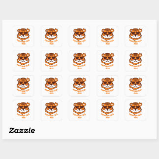 Sticker Carré Bonne nouvelle année de tigre