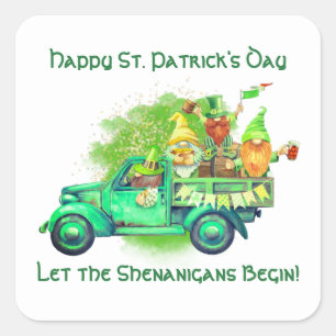 Sticker Carré Bonne Saint Patrick, que les Shenanigans commencen