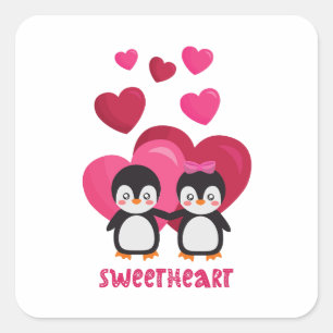 Sticker Carré Bonne Saint Valentin 2023 Mon coeur doux