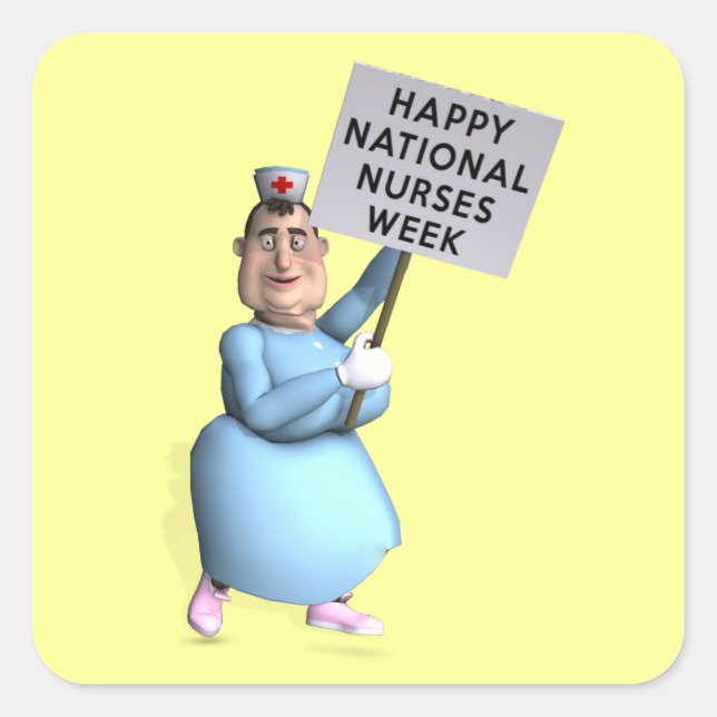 Sticker Carré Bonne Semaine nationale des infirmières ! (Devant)