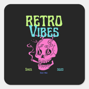 Sticker Carré Bonnes vibrations