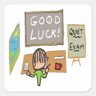 Sticker Carré Bons examens de chance