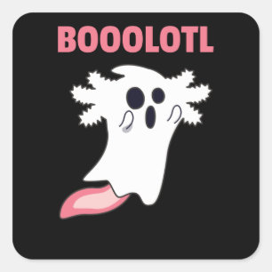 Sticker Carré Boo Axolotl Amateurs De Beaux Animaux Pour Hallowe
