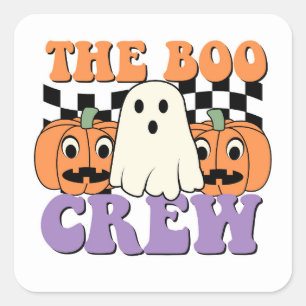 Sticker Carré Boo Crew mignon Halloween