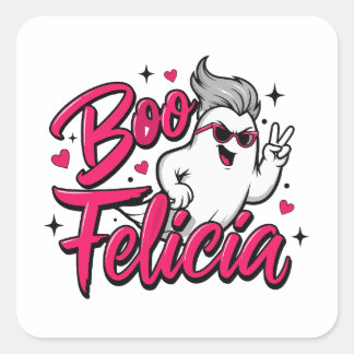 Sticker Carré  "Boo Felicia" spooky season