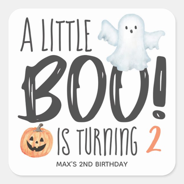 Sticker Carré Boo Ghost Jack O'Lantern Halloween Anniversaire (Devant)
