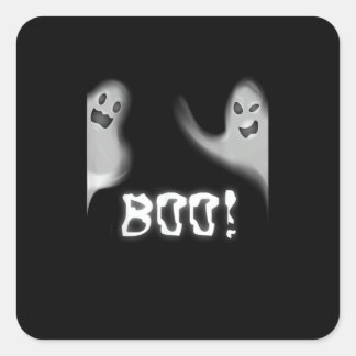 Sticker Carré Boo ! Halloween effrayant cachant Funny Peekaboo