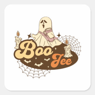 Sticker Carré Boo-Jee Ghost Halloween drôle
