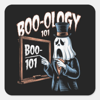 Sticker Carré Boo-Ology 101, heureux halloween