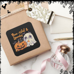 Sticker Carré Boo-tiful & Spooky   ExDesigner   Halloween