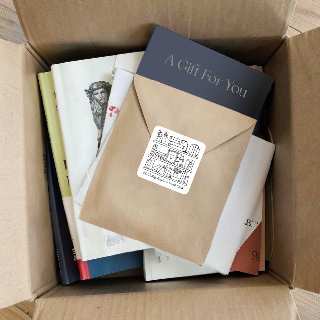 Sticker Carré Book Club Name Personalized  (Créateur téléchargé)